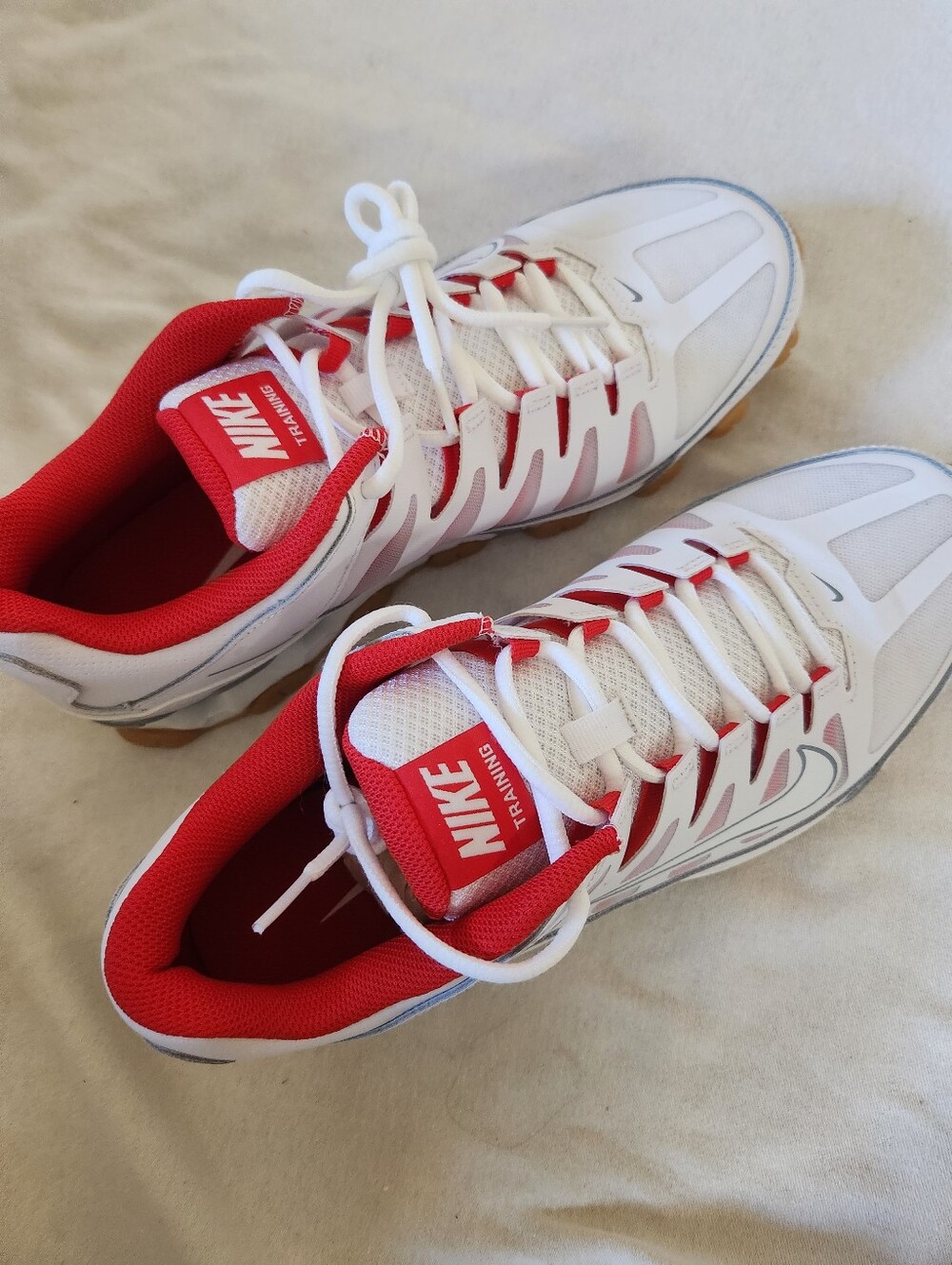Nike‎ Reax 8 TR Mesh Sneakers Mens 9 White Red 621716-103 Walking Shoes NEW - Picture 10 of 14